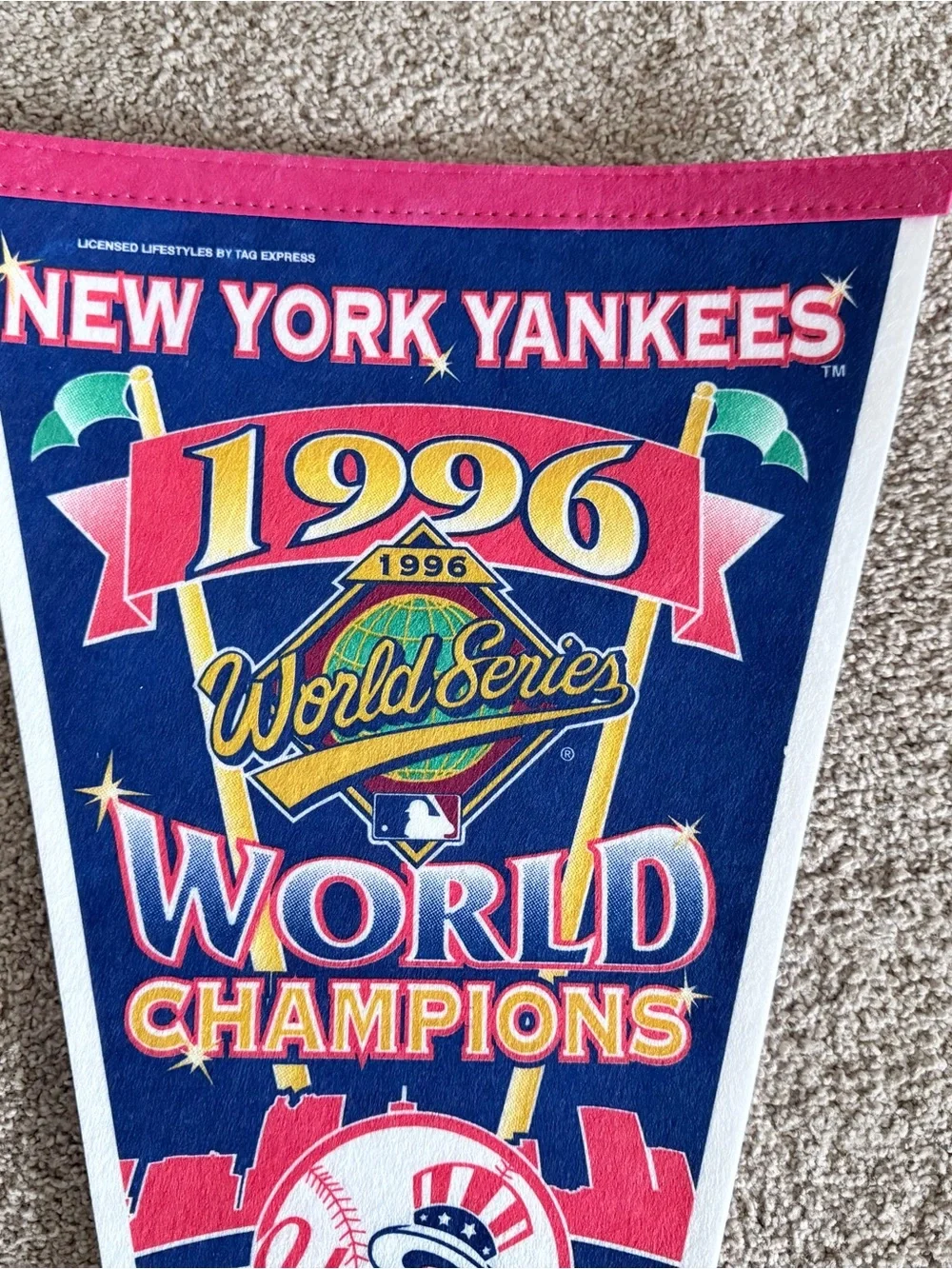 Vintage 1996 New York Yankees World Series Champions Pennant 29